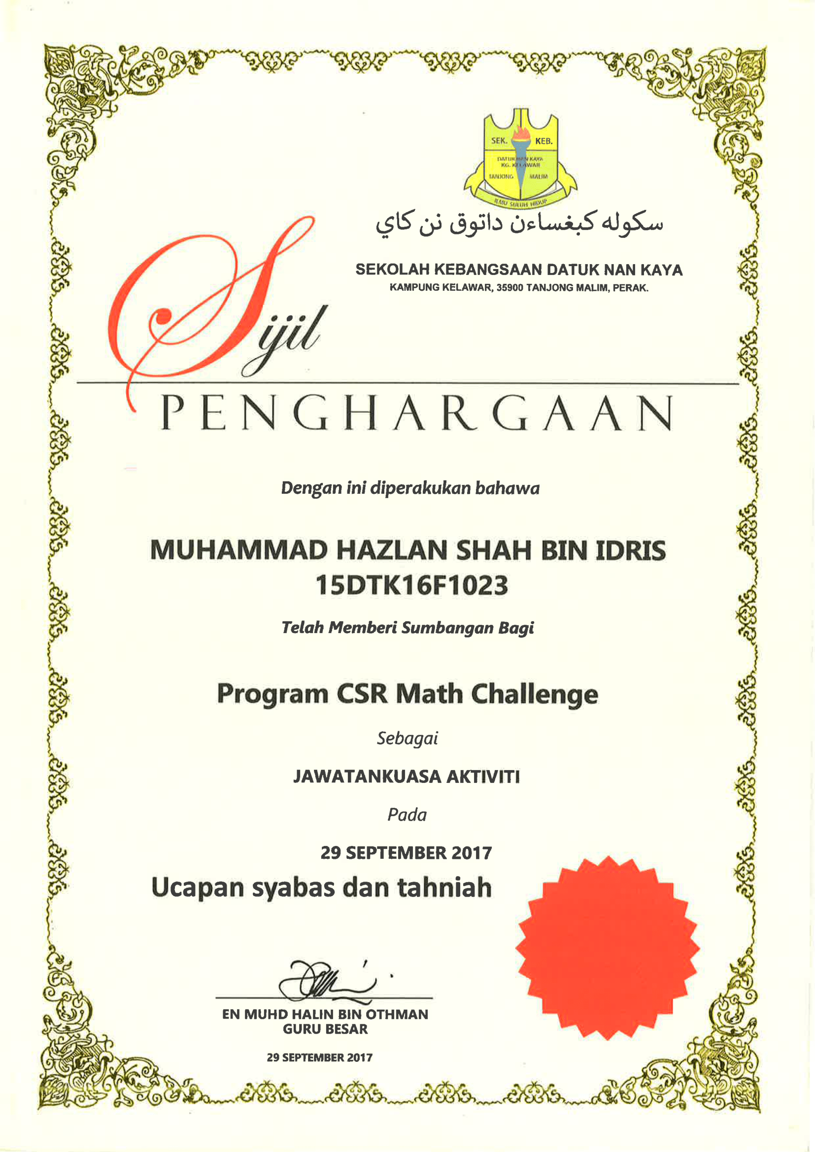 Program CSR Math Challenge